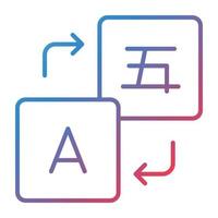 Translation Line Gradient Icon vector