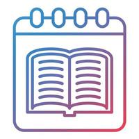 icono de gradiente de línea de calendario de biblioteca vector