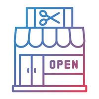 Open Shop Line Gradient Icon vector