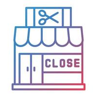 Close Shop Line Gradient Icon vector