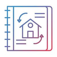 Engineering Sketch Line Gradient Icon vector