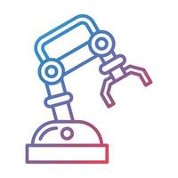 Robotic Arm Line Gradient Icon vector