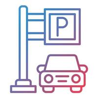 Parking Area Line Gradient Icon vector