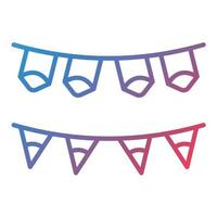 Bunting Line Gradient Icon vector