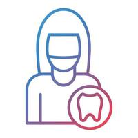 Female Dentist Line Gradient Icon vector