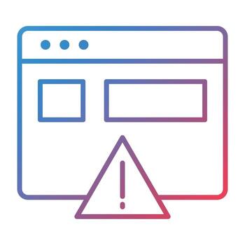 Website Error Line Gradient Icon vector