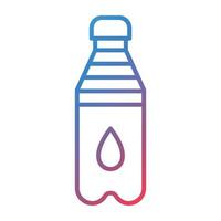 icono de gradiente de línea de botella de agua vector