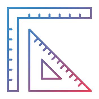 icono de gradiente de línea de regla vector