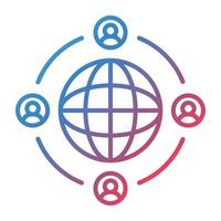 User Connection Line Gradient Icon vector
