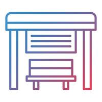 Bus Stop Line Gradient Icon vector
