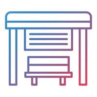 Bus Stop Line Gradient Icon vector