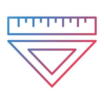 icono de gradiente de línea de regla vector