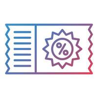 Discount Coupon Line Gradient Icon vector