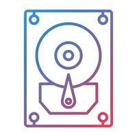 Hard Disk Line Gradient Icon vector
