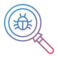 Bug Search Line Gradient Icon vector