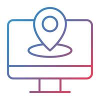IP Address Line Gradient Icon vector