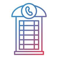 Phone Booth Line Gradient Icon vector