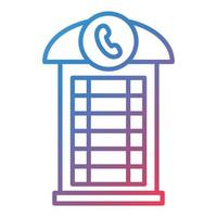 Phone Booth Line Gradient Icon vector