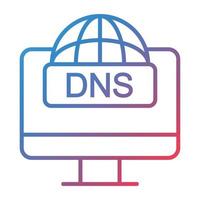 DNS Line Gradient Icon vector