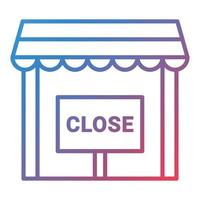 Shop Close Line Gradient Icon vector