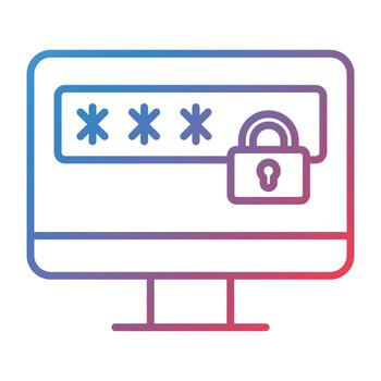 Password Line Gradient Icon vector