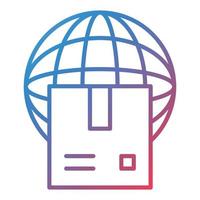 Worldwide Shipping Line Gradient Icon vector