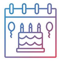 icono de gradiente de línea de evento de cumpleaños vector