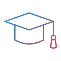 Graduation Hat Line Gradient Icon vector