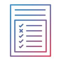 Report Card Line Gradient Icon vector
