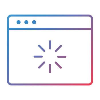 icono de gradiente de línea de carga web vector