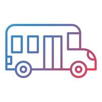 icono de gradiente de línea de autobús escolar vector