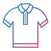 icono de gradiente de línea de camisa de polo vector