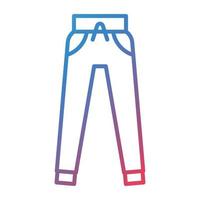 icono de gradiente de línea de pantalones deportivos vector