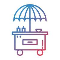 Burger Cart Line Gradient Icon vector