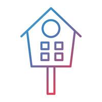 Bird House Line Gradient Icon vector