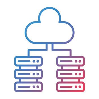 Big Data Line Gradient Icon vector