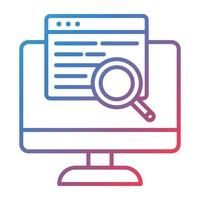 Online Search Line Gradient Icon vector