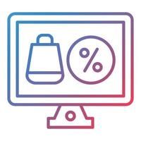 Online Sale Line Gradient Icon vector