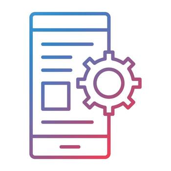 Mobile App Line Gradient Icon vector