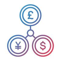 Currency Line Gradient Icon vector