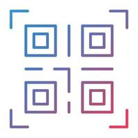 QR Code Line Gradient Icon vector