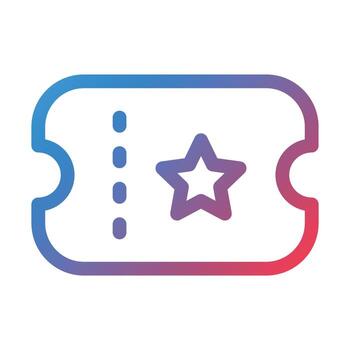 Ticket Line Gradient Icon vector