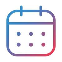 icono de gradiente de línea de calendario vector