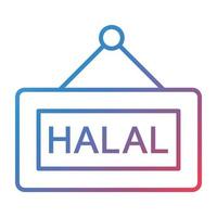 Halal Line Gradient Icon vector