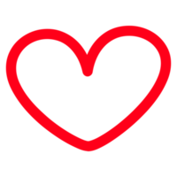 Heart Shape Outline on Transparent Background png