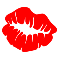 Lippendruck im Pinup-Stil auf transparentem Hintergrund png