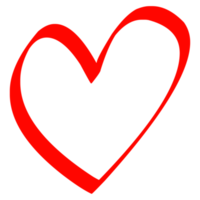 contour en forme de coeur sur fond transparent png