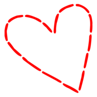 contour en forme de coeur sur fond transparent png