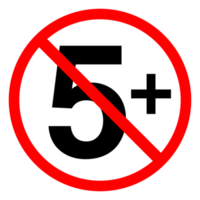Age Ratting Sign Not Suitable for Children under 5 on Transparent Background png