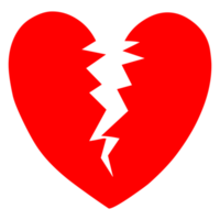 símbolo de corazón roto sobre fondo transparente png